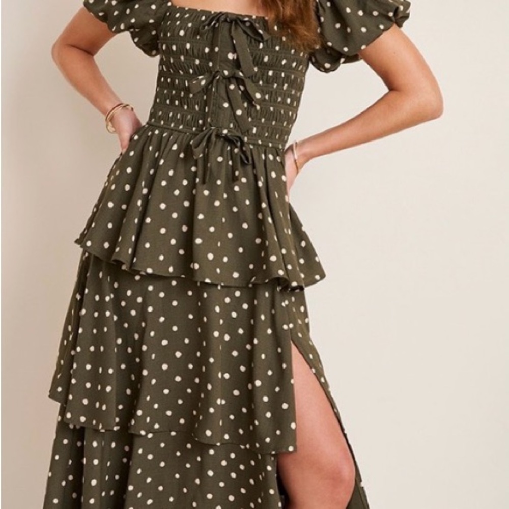 Francesca’s Midi Green Dress Women Size Medium